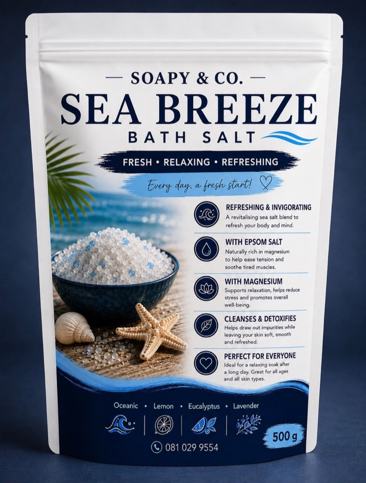 Soapy & Co. Sea Breeze bath salt pouch