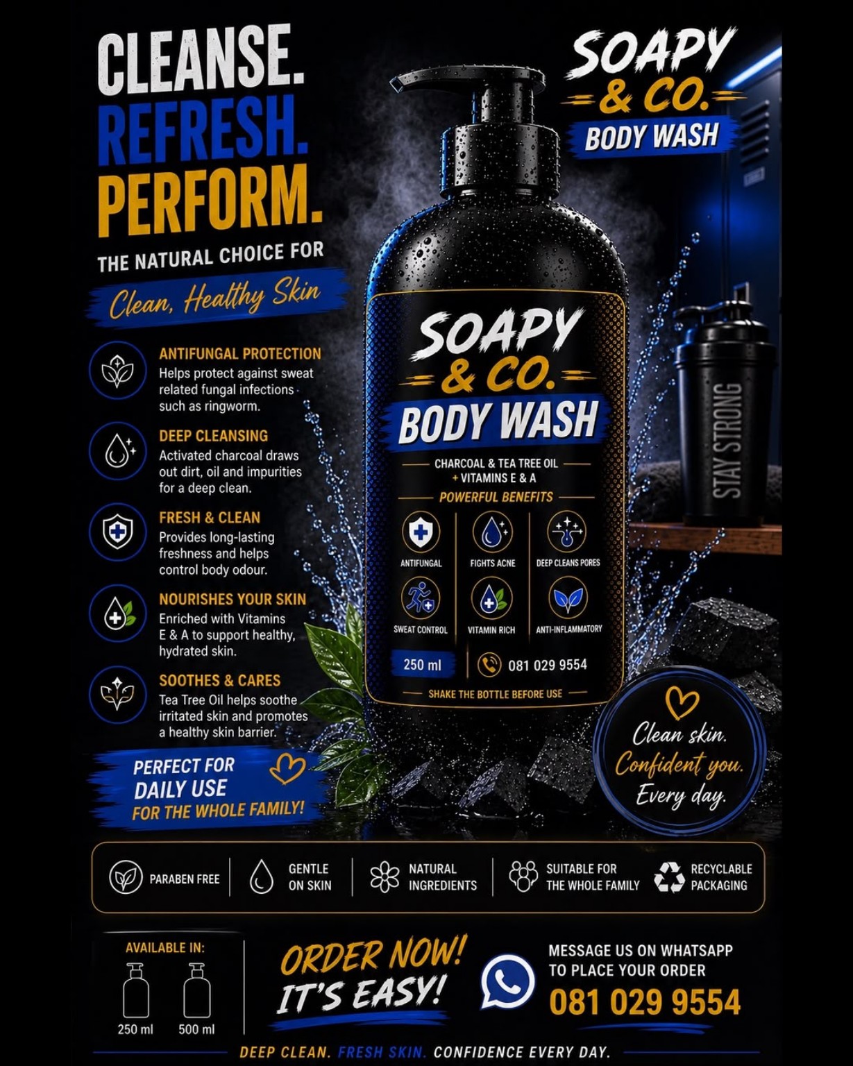 Soapy & Co. Charcoal and Tea Tree body wash